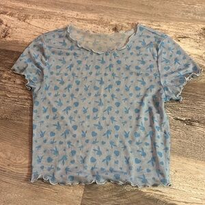 Mesh blue Playboy baby tee
